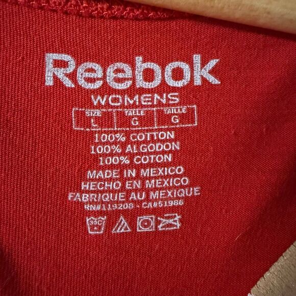 Y2K Reebok 49ers Women L NFL Top Red Gold VNTG Long Sleeve Graphic Football Tee - Picture 4 of 11